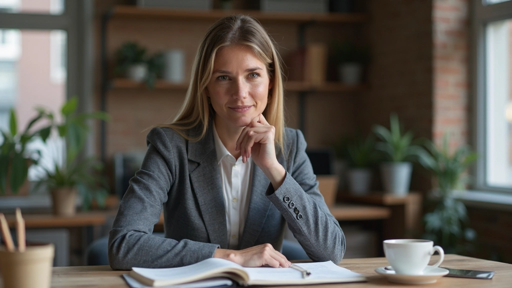 Schrijftafel met notitieboeken, pen en koffiekopje, creatief werkproces
